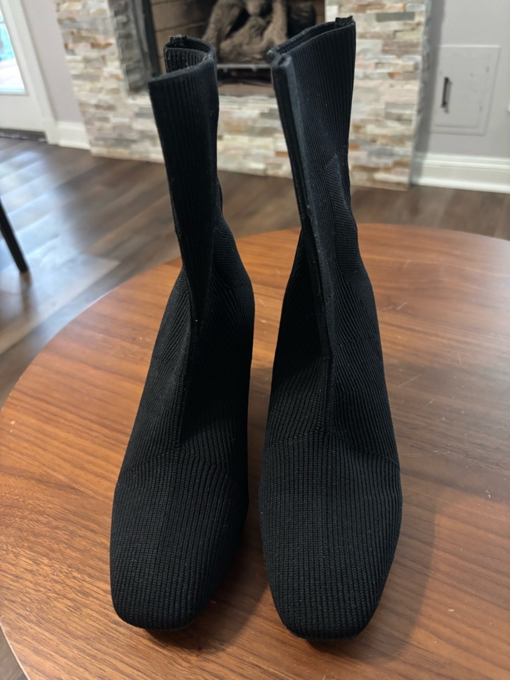Black Knit Sock Boots